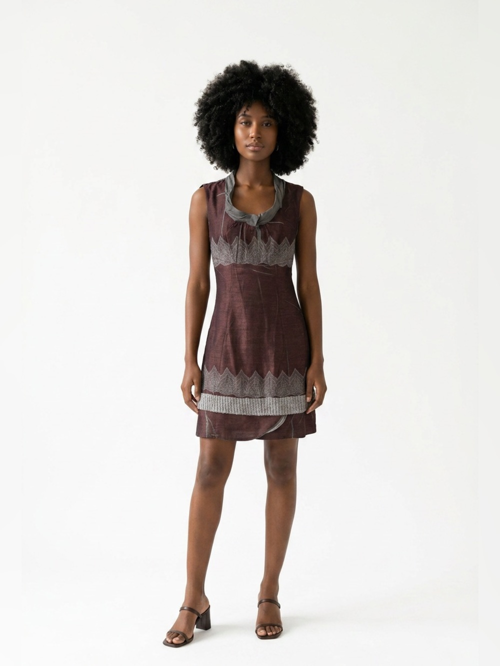 Sistes mixed fabric dress